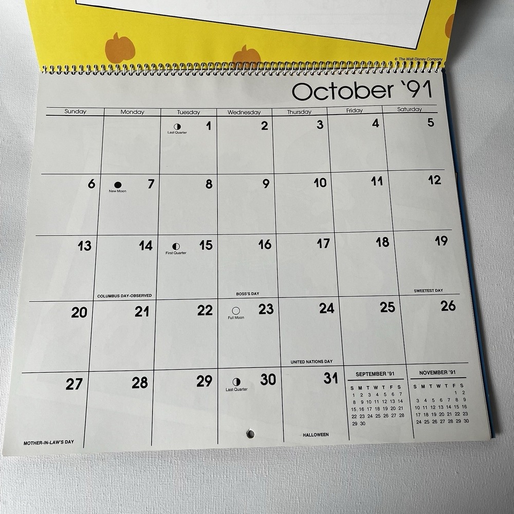Vintage‎ Walt Disney Mickey Mouse 1991 Calendar - New - Picture 6 of 10